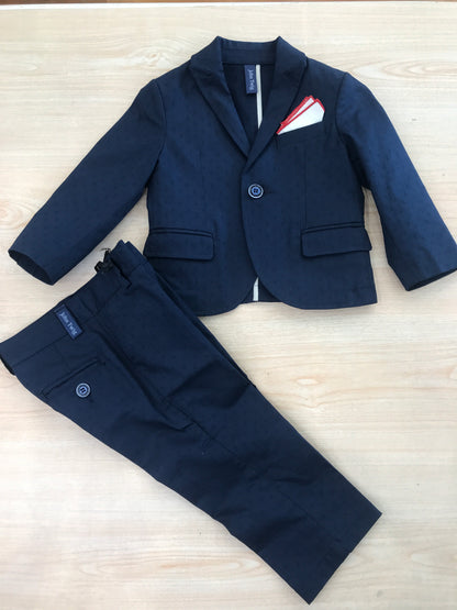 Completo John Twig giacca con pantalone lungo blu scuro con tasche