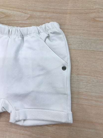 Pantalone Paz Rodriguez in cotone corto bianco con elastico