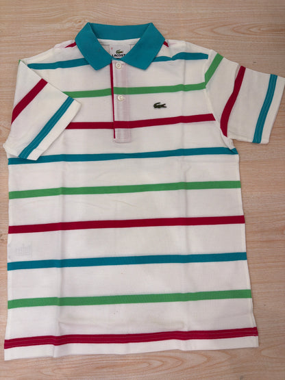 Polo Lacoste in cotone mezza manica con bottoncini e logo ricamato lateralmente unisex