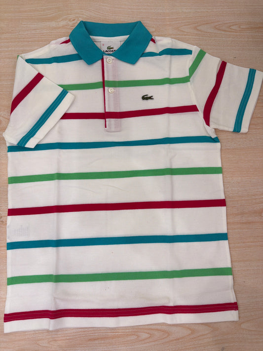 Polo Lacoste in cotone mezza manica con bottoncini e logo ricamato lateralmente unisex