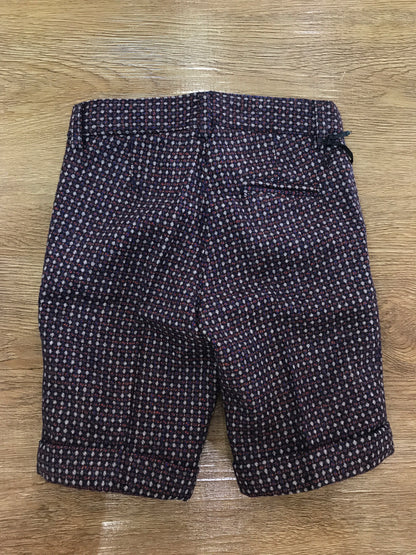 Pantalone John Twig in panno con tasche laterali piccoli dettagli in bordeaux grigio e blu su tutt'esso