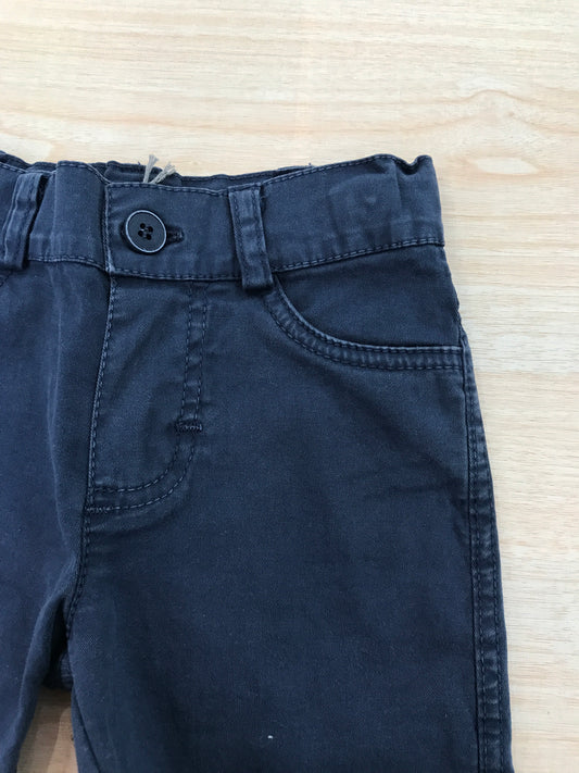 Pantalone Jo Milano in cotone blu scuro corto con elastico in vita e tasche laterali