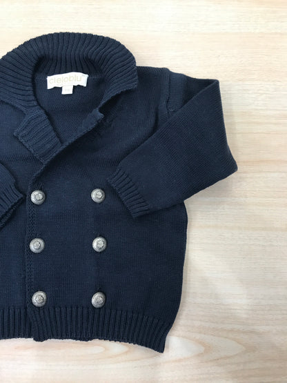 Cardigan Cielo Blu in filo manica lunga con doppio petto sul davanti