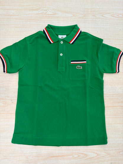 Polo Lacoste in cotone mezza manica con bottoncini e logo ricamato lateralmente unisex