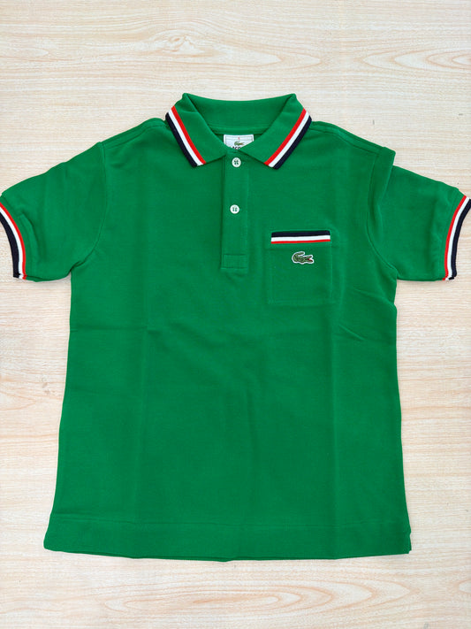 Polo Lacoste in cotone mezza manica con bottoncini e logo ricamato lateralmente unisex