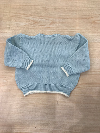 Cardigan Biebi con tre bottoni e collo a v con ricamo punto smok sulle spalle