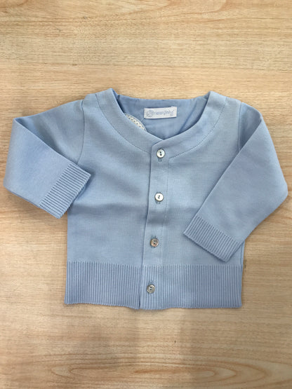 Cardigan Laranjinha in cotone con bottoncini e rigato in basso