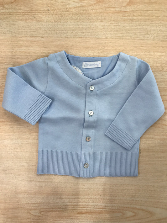Cardigan Laranjinha in cotone con bottoncini e rigato in basso
