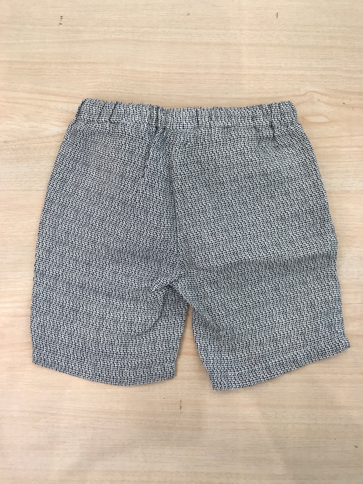 Pantalone Nanan in cotone blu scuro e panna con elastico in vita