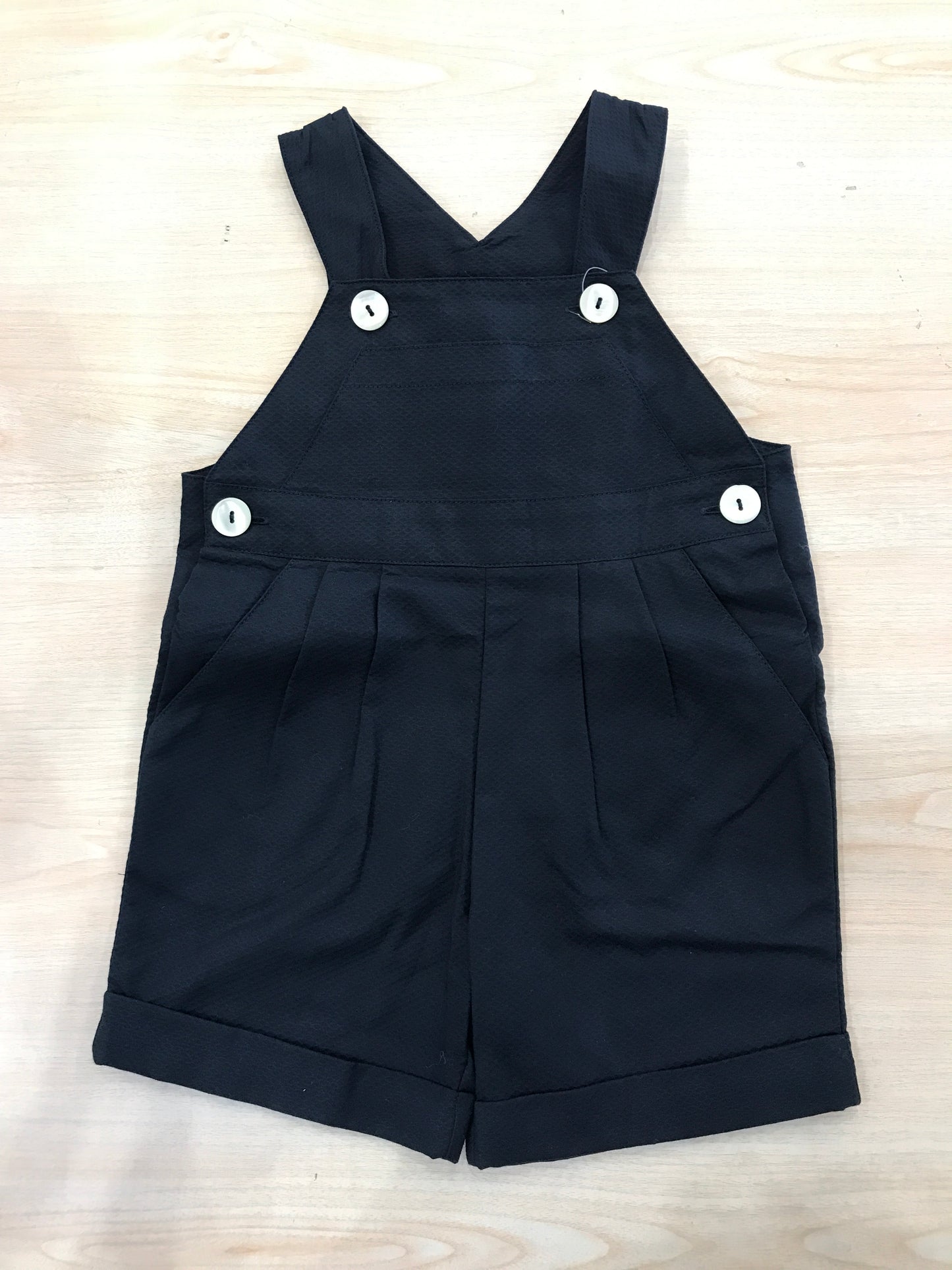 Salopette Le Guinol in cotone blu scuro con bretelle