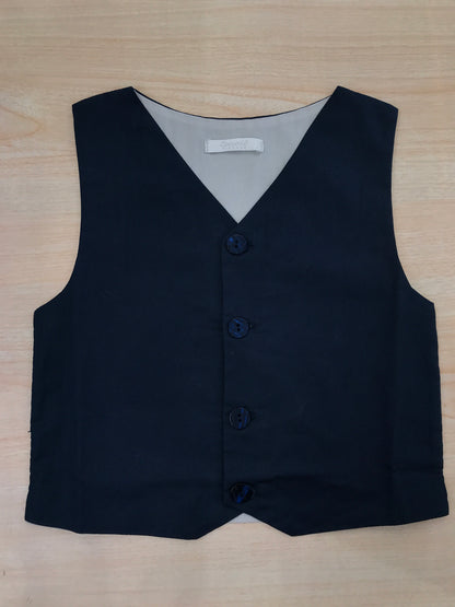 Gilet Coccodè in cotone blu scuro con piccoli bottoni blu