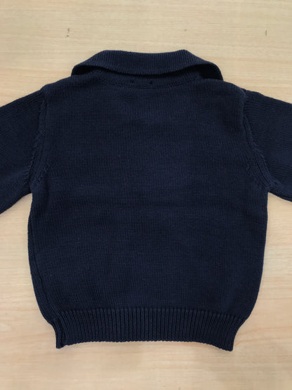 Cardigan Coccodè in filo blu scuro con piccoli bottoncini