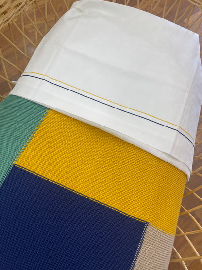 Coperta colori chiari con lenzuolo