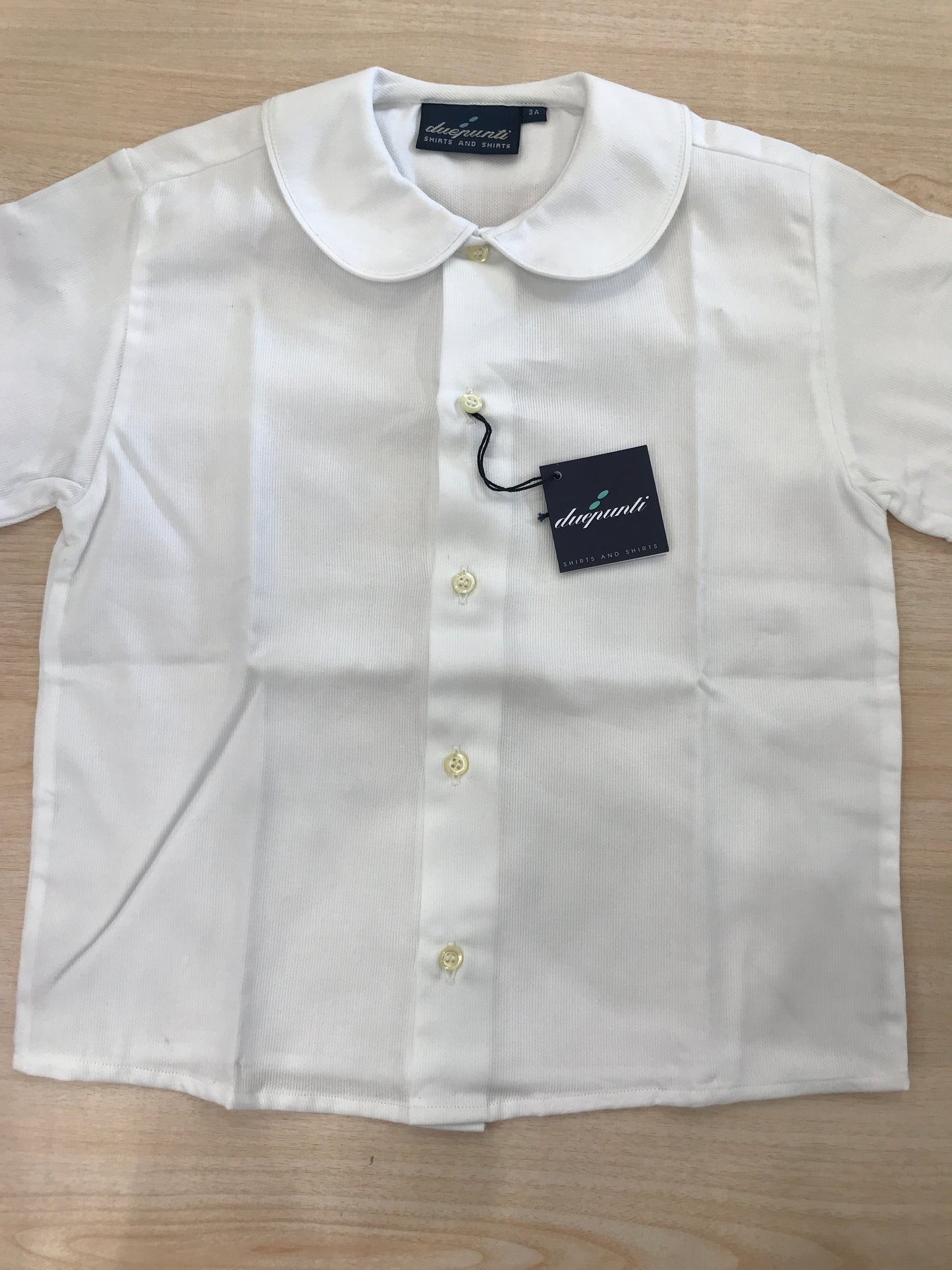 Camicia Duepunti manica lunga in cotone bianca con colletto tondo