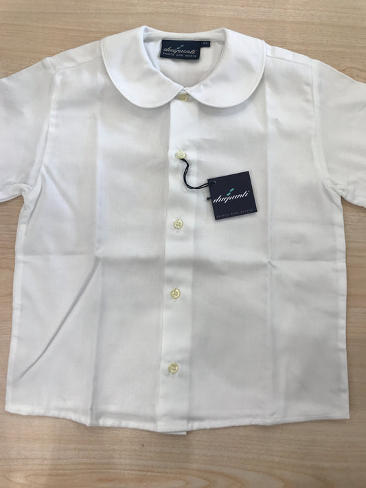 Camicia Duepunti manica lunga in cotone bianca con colletto tondo