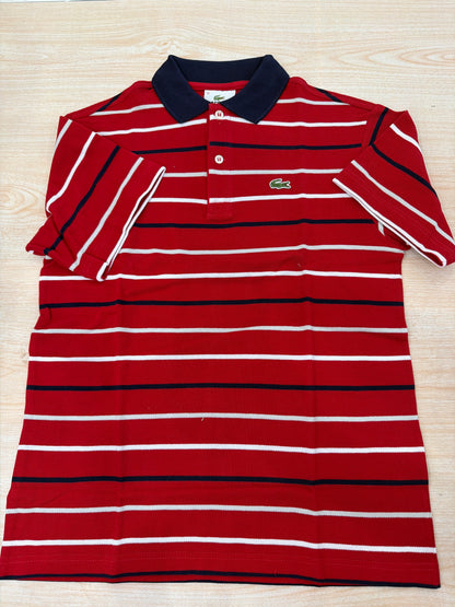 Polo Lacoste in cotone mezza manica con bottoncini e logo ricamato lateralmente unisex