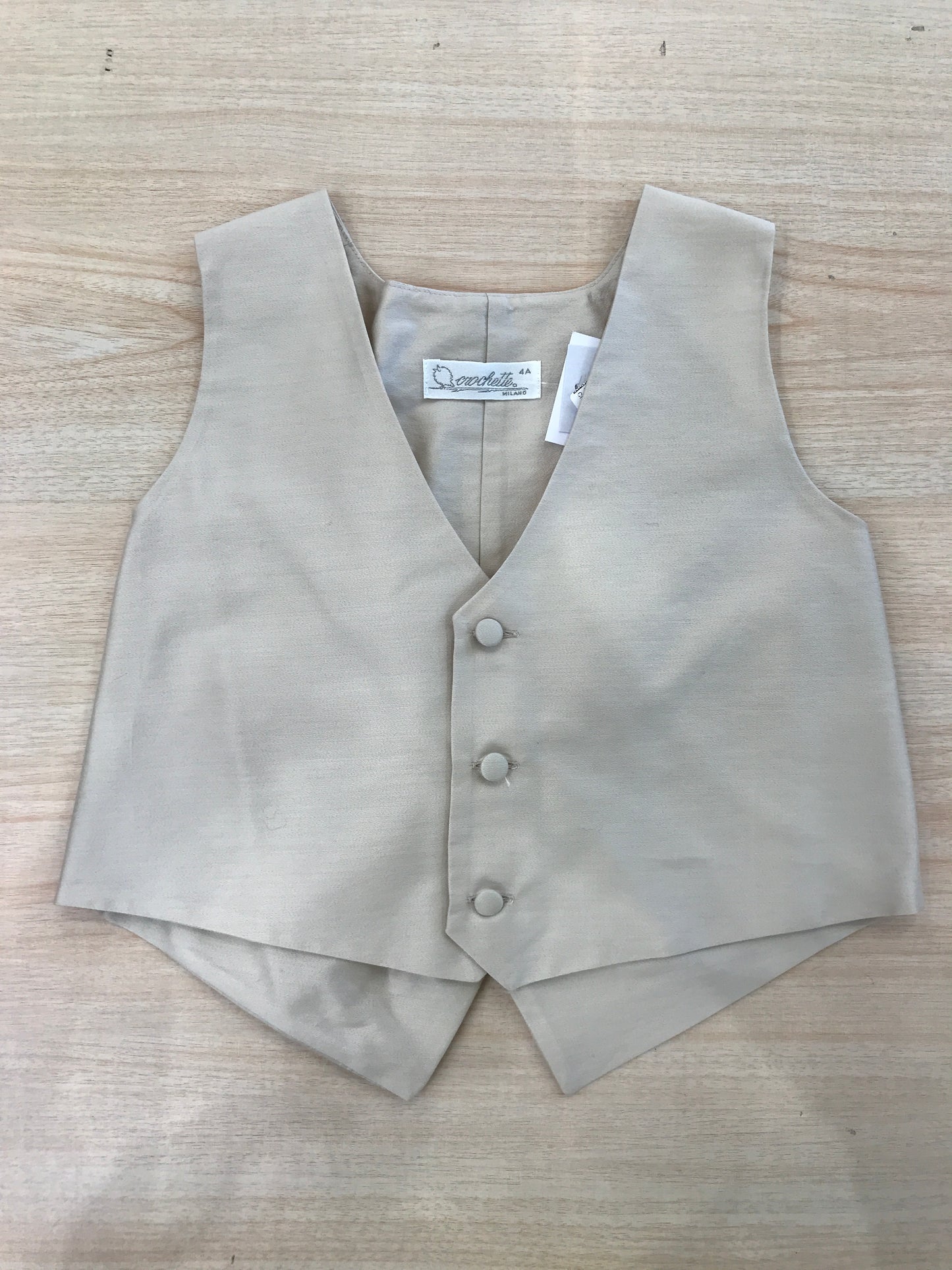 Gilet Crochette beige con bottoncini