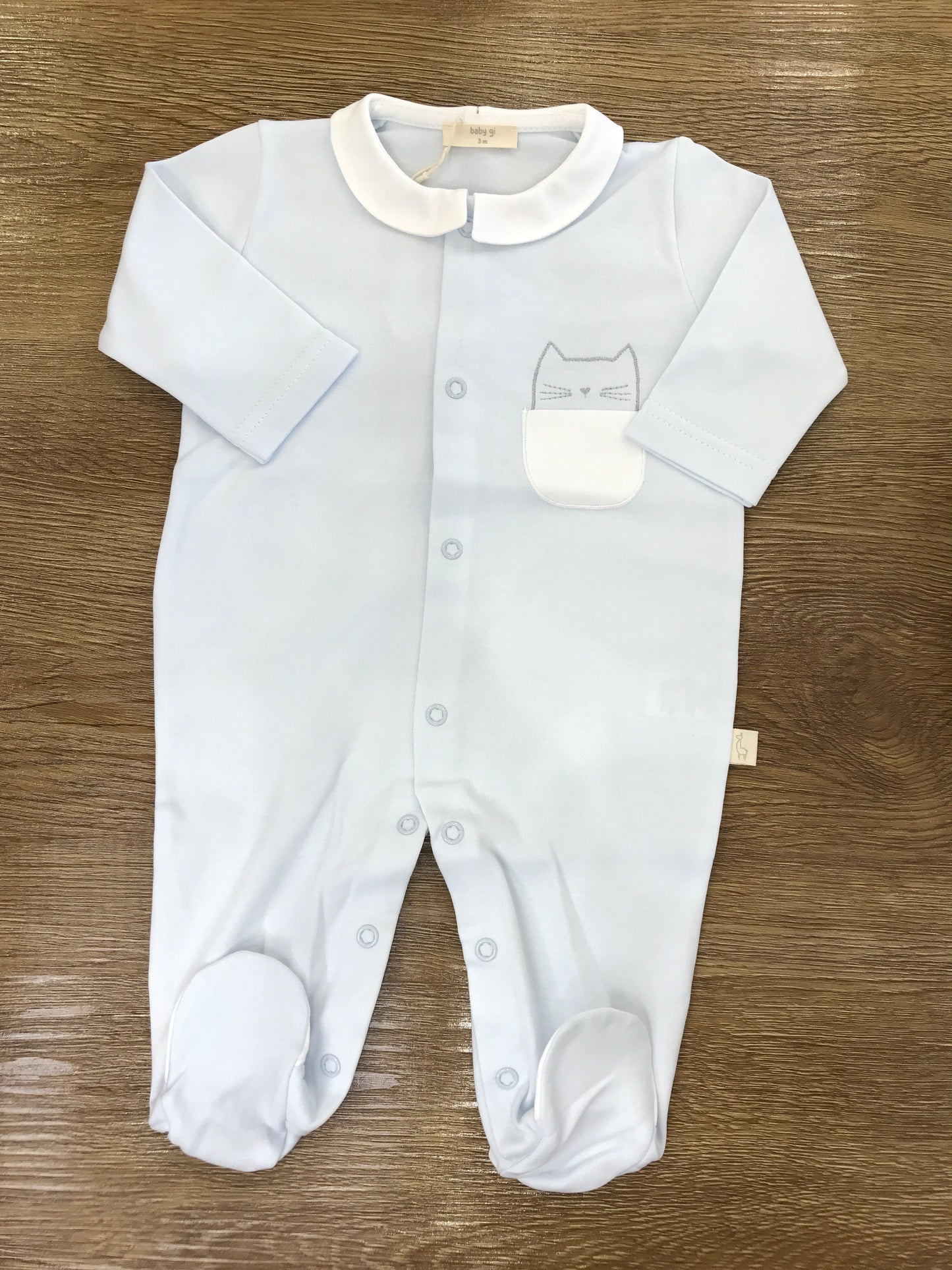 Tutina Baby Gi in cotone con gattino laterale