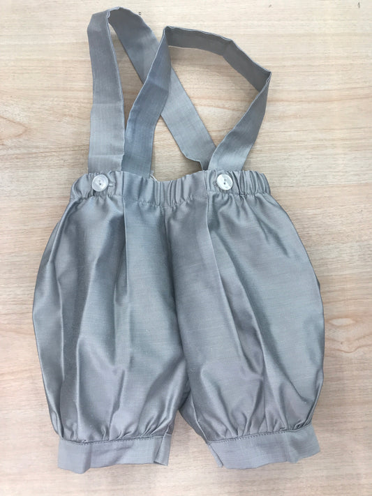 Pantalone Colibrì in saten con bretelle e polsini alle caviglie