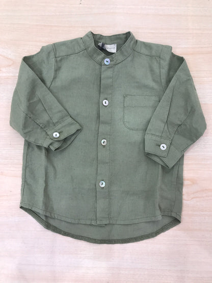 Camicia Jo Milano coreana con taschino e bottoni perlati