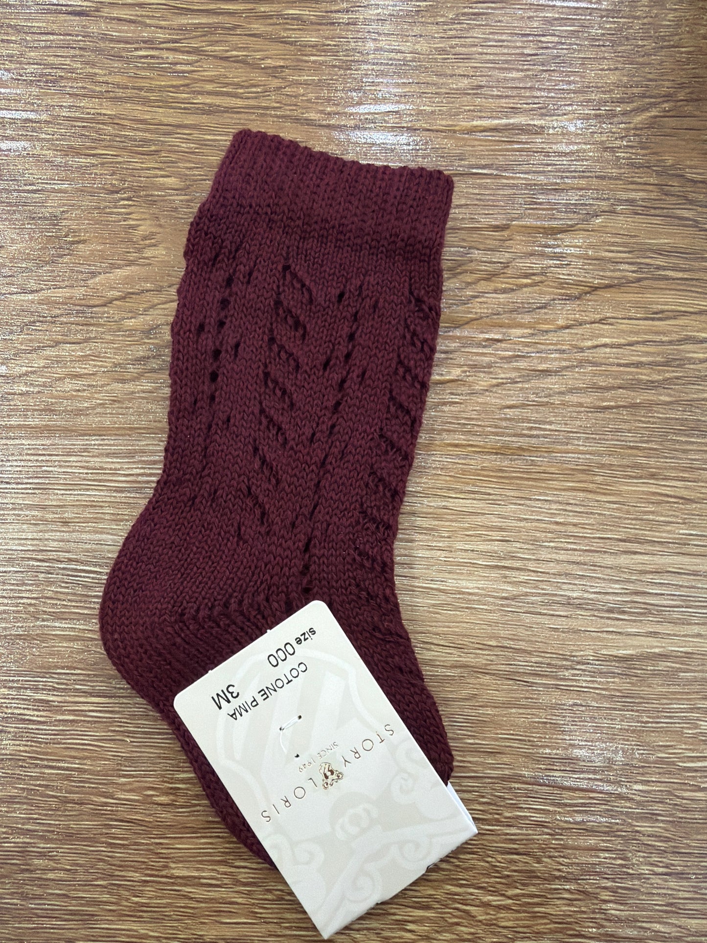 Calzini Story Loris in caldo cotone bordeaux traforati