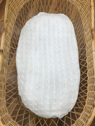 Coperta Baby Lord in filo bianca con lavorazione di trecce