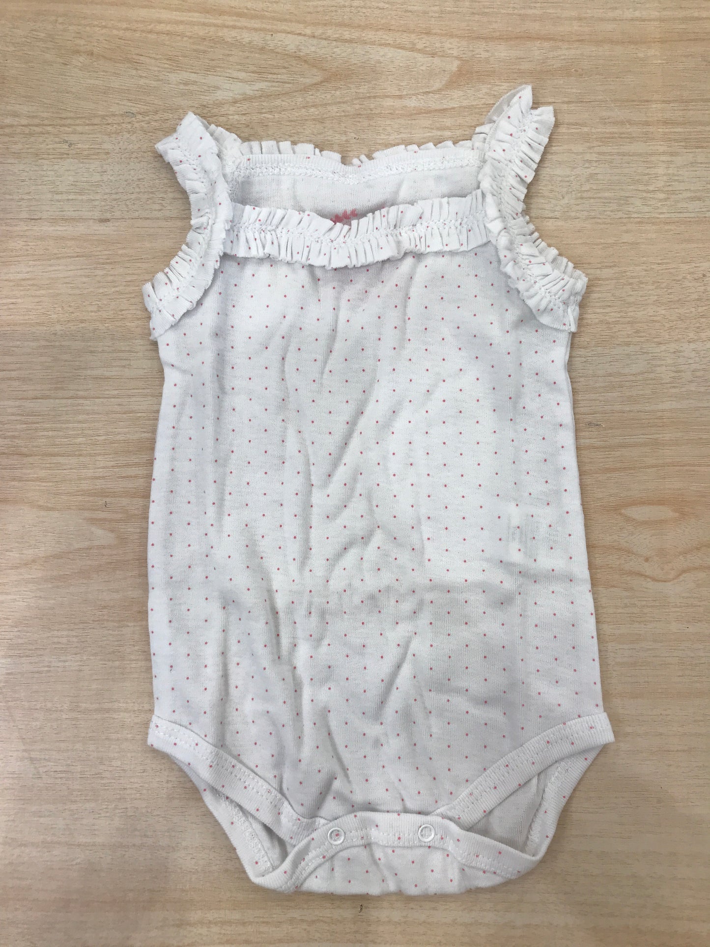 Body Coccodè in cotone bianco con pois rosa spalline con rusche