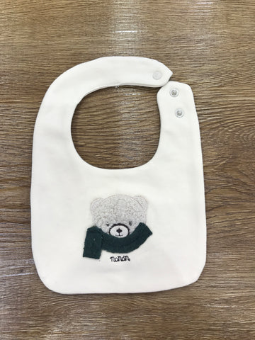 Bavetta Nanan in caldo cotone beige con orsetto sul davanti