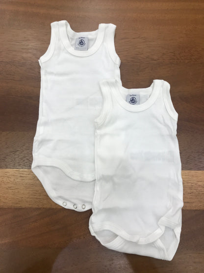 Body Petit Bateau coppia a spalla larga bianco di cotone