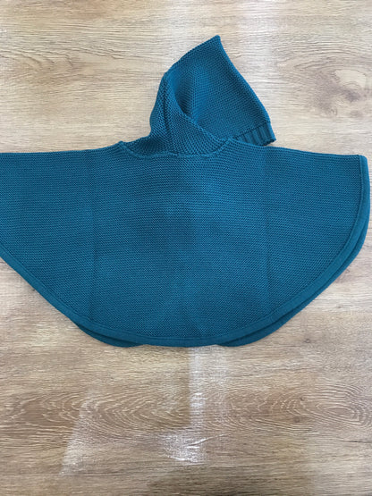 Mantella Baby Lord in lana verde scuro con cappuccio e fiocchetto sul davanti