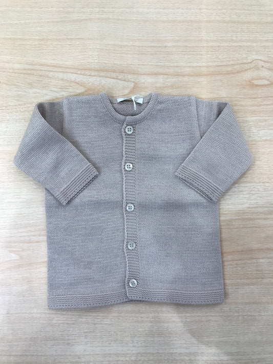 Cardigan Baby Lord in filo manica  lunga con bottoncini sul davanti dal colore tortora
