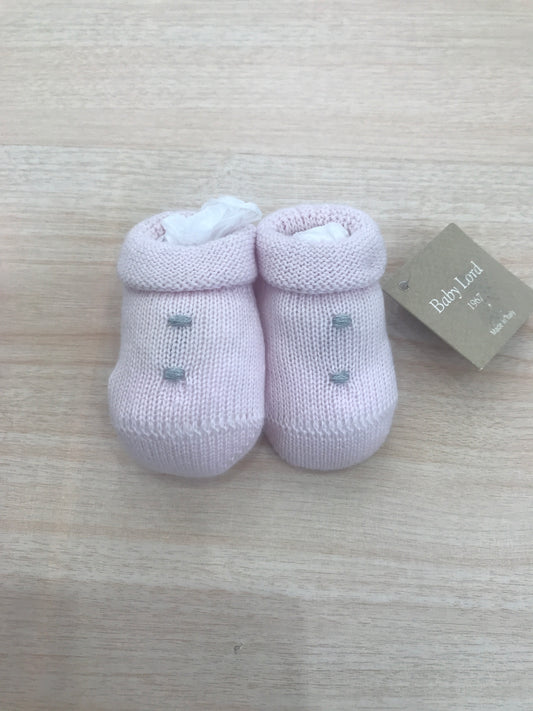 Babbucce Baby Lord infilo rosa con nodini grigi sul davanti