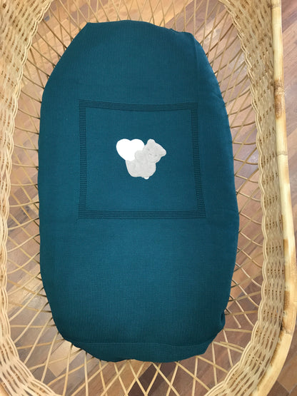 Coperta Baby Lord in lana verde curo con orsetto peloso centrale