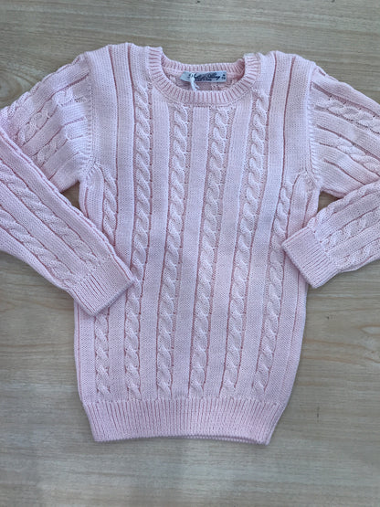 Maglione Bebè di Almy in filo manica lunga con lavorazione di trecce