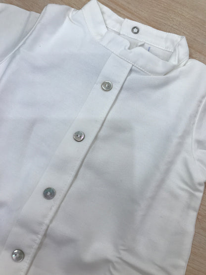 Body Laranjinha in cotone mezza manica effetto camicia con bottoncini