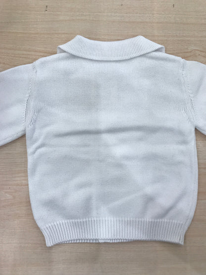 Cardigan Coccodè in filo bianco con bottoncini sul davanti