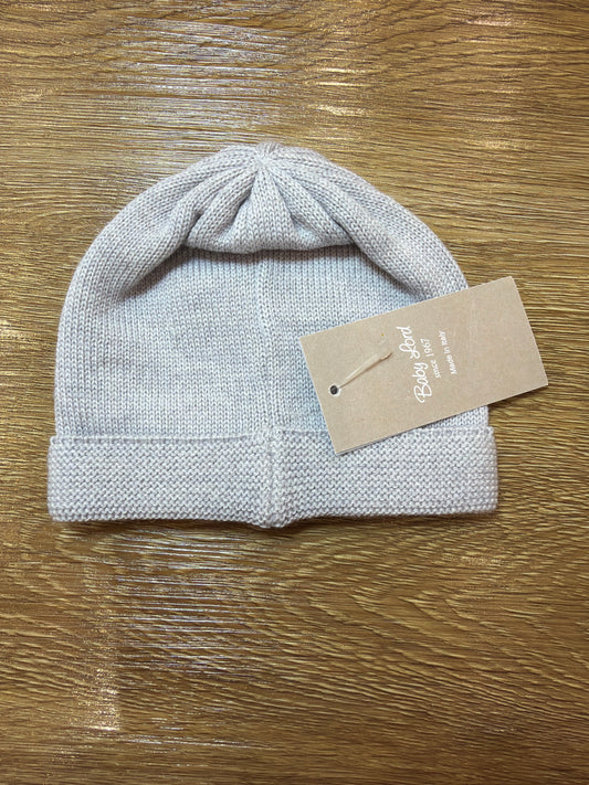 Cappello Baby Lord in lana grigio perla con cuore in pizzo centrale