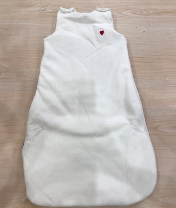 Sacco Nanna Petit Bateau in ciniglia con zip e cuore ricamato rosso TOG3