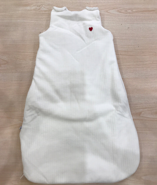 Sacco Nanna Petit Bateau in ciniglia con zip e cuore ricamato rosso TOG3