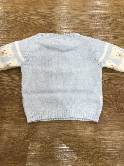 Maglione Jo Milano in lana con piccoli orsetti in panna sul davanti e sulle maniche