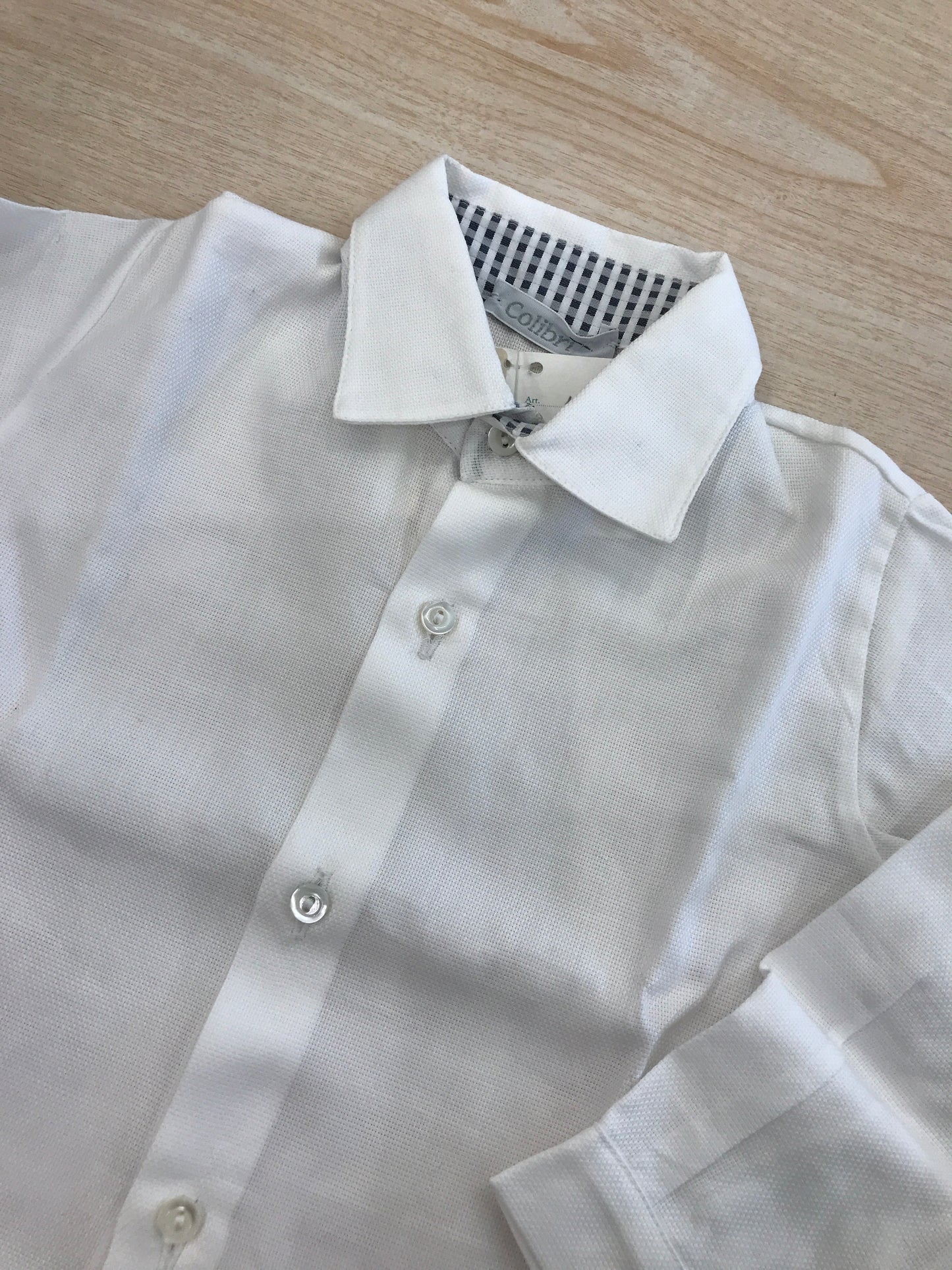 Camicia Colibrì manica lunga con bottoncini e collo a punta