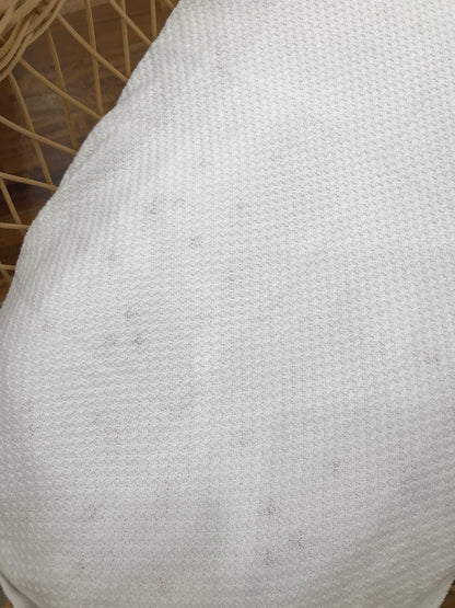 Coperta Paz Rodriguez in filo bianca con lavorazione in maglia