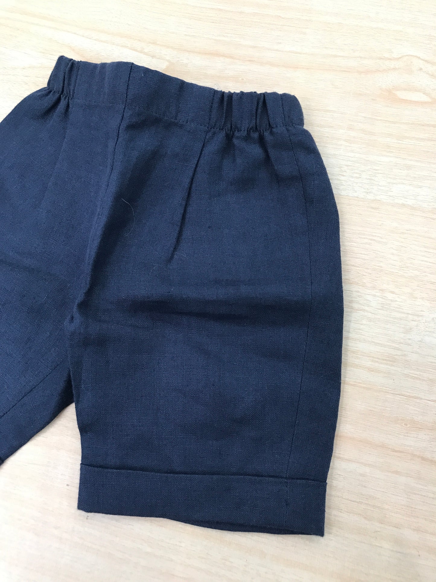 Pantalone Colibrì in lino blu scuro con elastico in vita