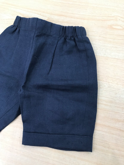 Pantalone Colibrì in lino blu scuro con elastico in vita