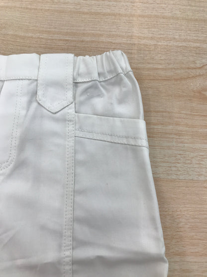 Pantalone Cielo Blu in cotone bianco corto con tasche ed elastico in vita