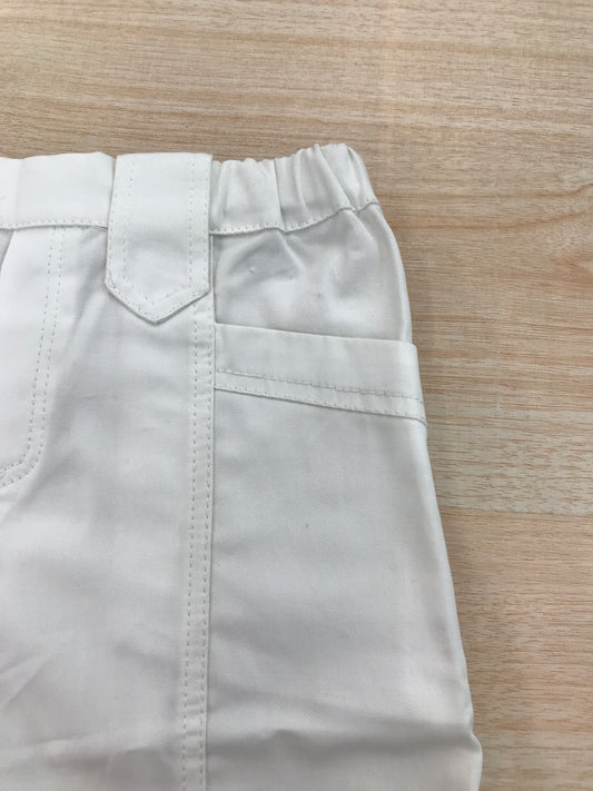 Pantalone Cielo Blu in cotone bianco corto con tasche ed elastico in vita