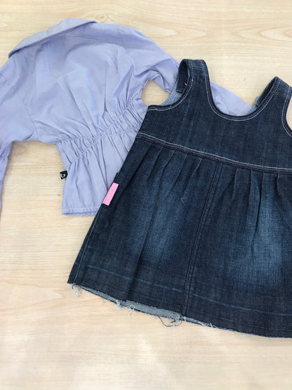 Abito Byblos in jeans con bretelle con tasche sul davanti