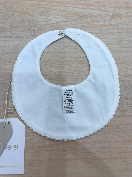 Bavetta Baby Gi rotonda smerlata bianca e celeste