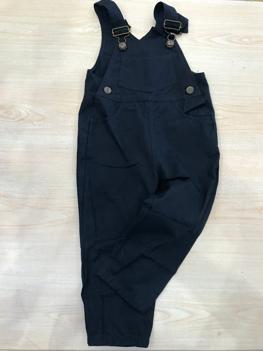 Salopette Le Guinol in cotone blu scuro con bretelle e tasca sul davanti