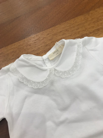 Body Baby Gi in cotone mezza manica collo tondo con valancienne al bordo
